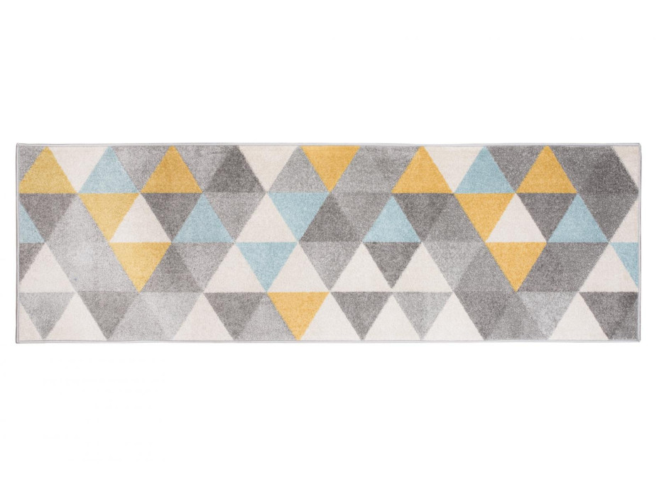 Behúň AZUR trojuholníky typ A - šedý/žltý/tyrkysový