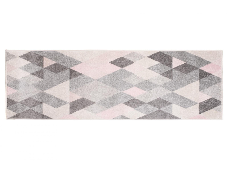 Behúň AZUR trojuholníky typ F - šedý/ružový