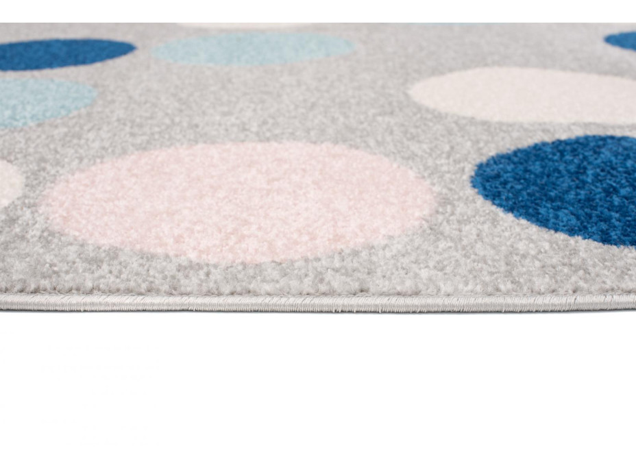Kusový koberec AZUR bodky - šedý/ružový/modrý