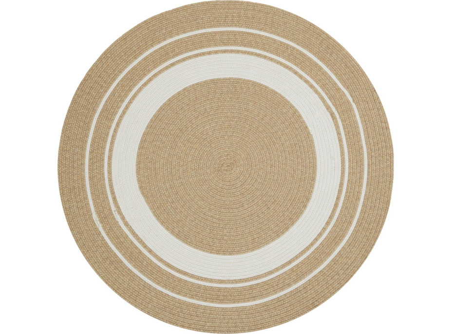 Kusový koberec Braided 105556 Creme Beige kruh