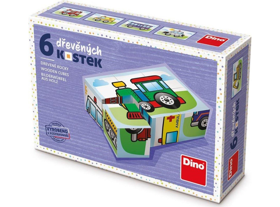 DINO Obrázkové kocky Doprava, 6 kociek