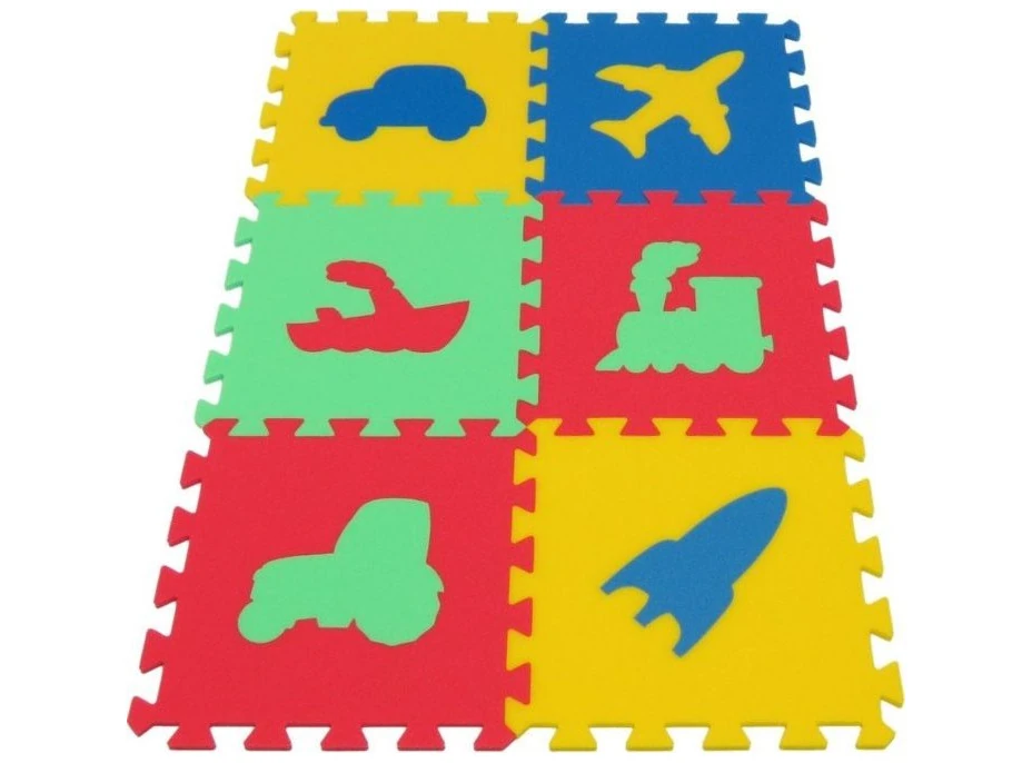 MALÝ GÉNIUS Penové puzzle MAXI 6 Dopravné prostriedky silný (mix-4)