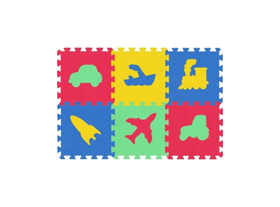 MALÝ GÉNIUS Penové puzzle MAXI 6 Dopravné prostriedky silný (mix-4)
