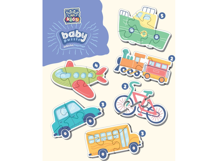 ART PUZZLE Baby Puzzle Dopravné prostriedky (2-5 dielikov)