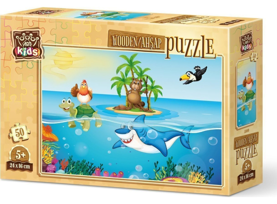 ART PUZZLE Drevené puzzle Kurča na dovolenke 50 dielikov