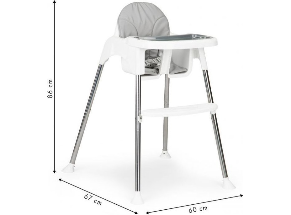 ECOTOYS Jedálenská stolička 2v1 biela