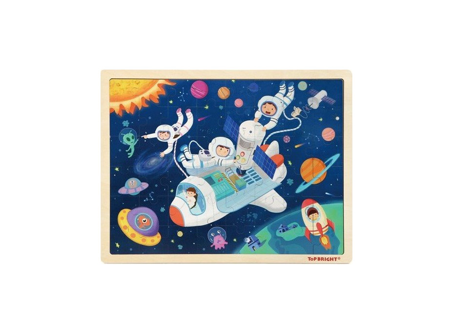 TOP BRIGHT Drevené puzzle Vesmír 48 dielikov