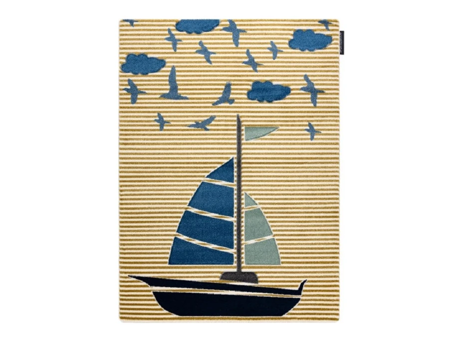 Detský kusový koberec Petit Sail boat gold