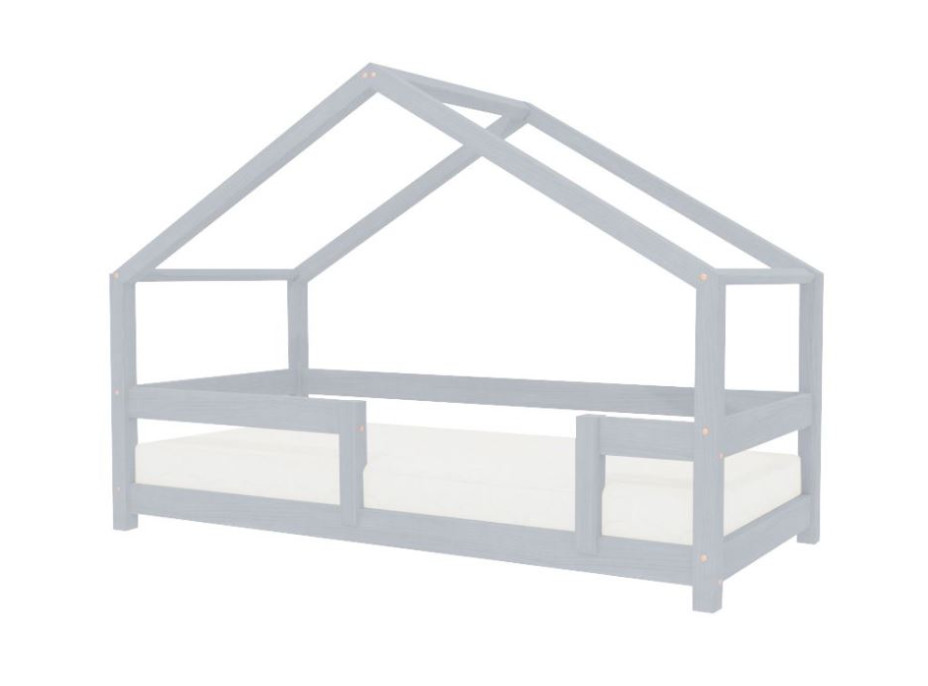 Detská domčeková posteľ z masívu 200x90 cm LUCKY s pevnými bočnicami