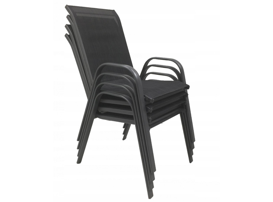 Záhradná kovová stolička MALLORCA - 55x65x95 cm - čierna