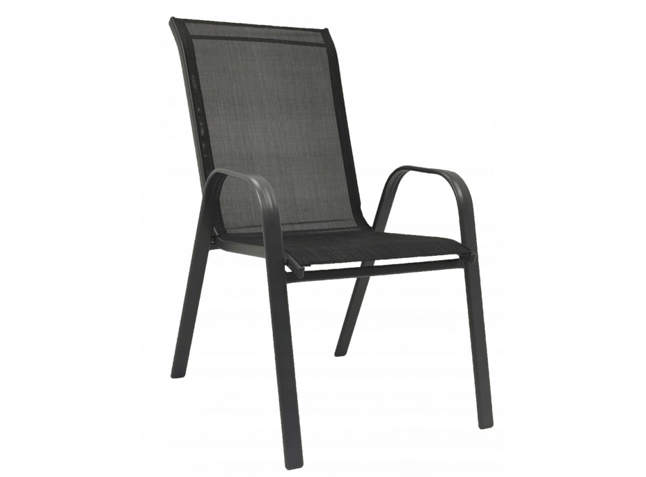 Záhradná kovová stolička MALLORCA - 55x65x95 cm - čierna