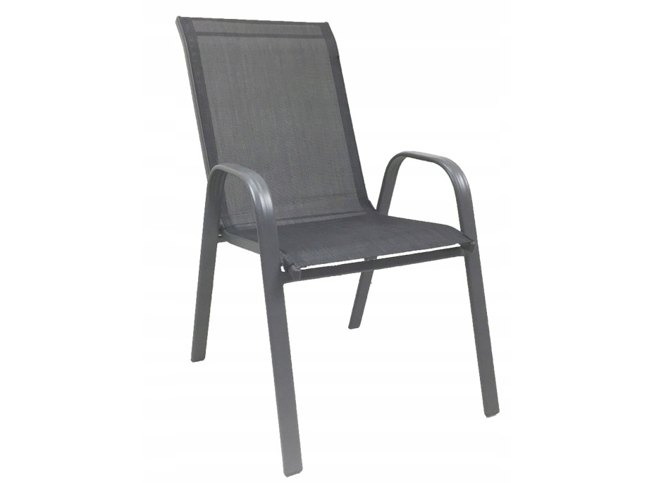 Záhradná kovová stolička MALLORCA - 55x65x95 cm - šedá
