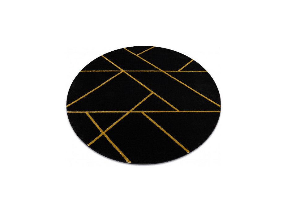 Kusový koberec Emerald geometric 1012 black and gold kruh