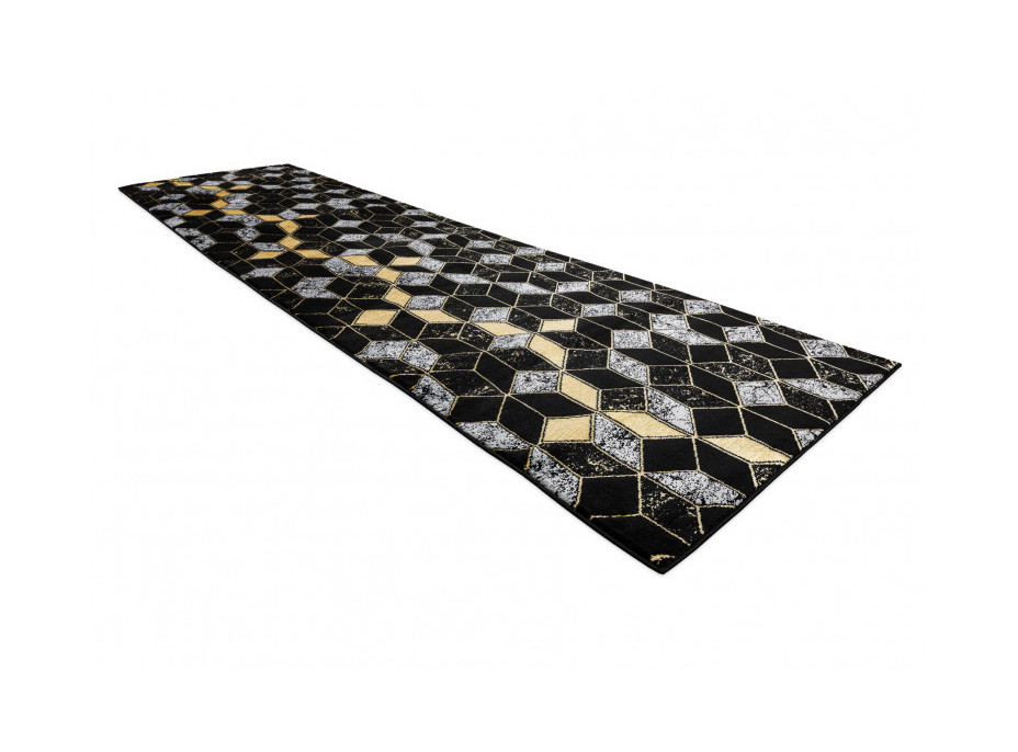 Behúň Gloss 400B 86 3D geometric black/gold