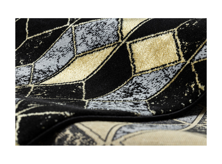 Behúň Gloss 400B 86 3D geometric black/gold