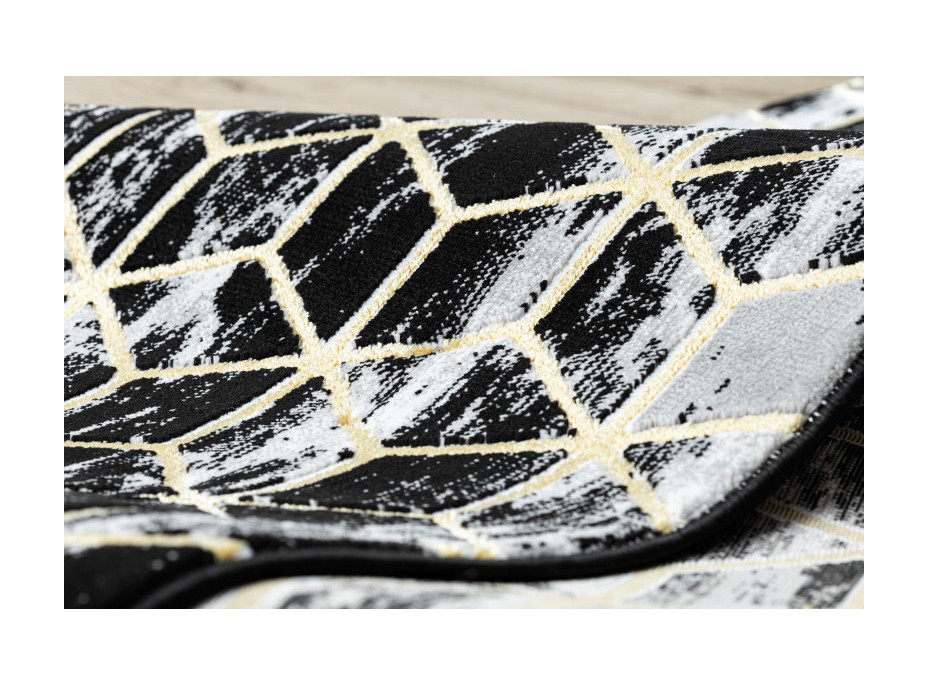 Behúň Gloss 3D cubes black/gold/grey