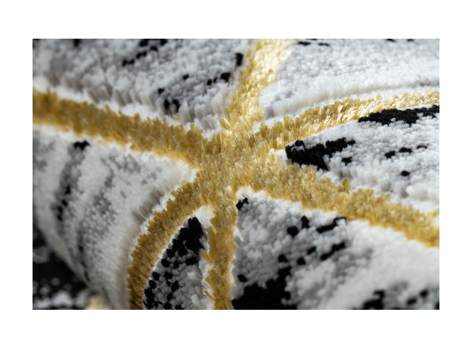 Behúň Gloss 3D cubes black/gold/grey