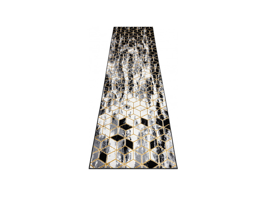 Behúň Gloss 3D cubes black/gold/grey