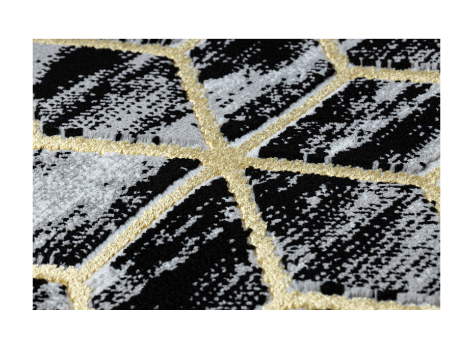 Behúň Gloss 3D cubes black/gold/grey