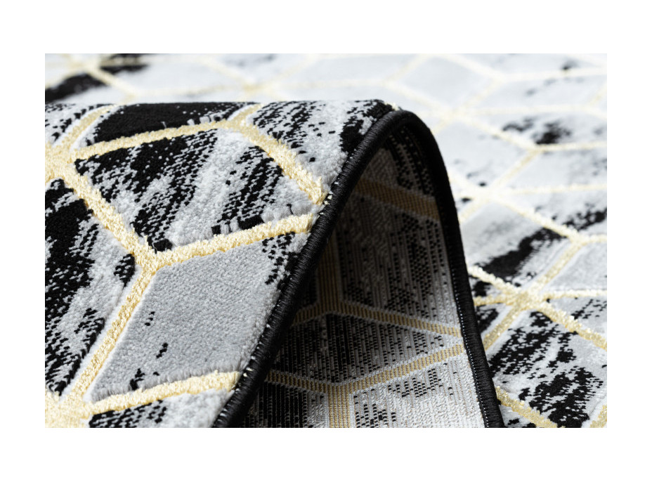 Behúň Gloss 3D cubes black/gold/grey