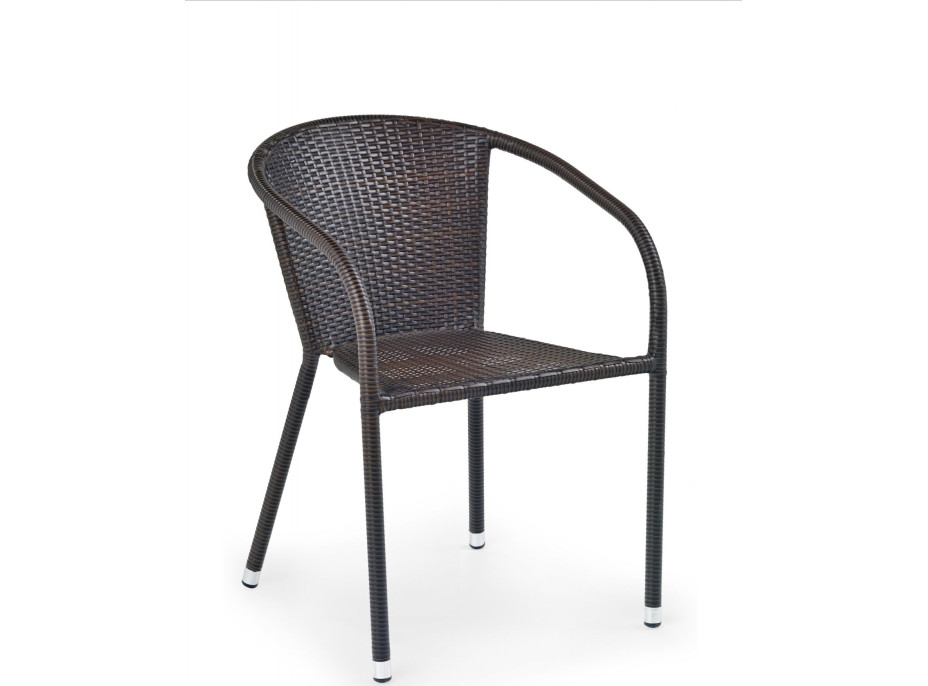 Záhradná ratanová stolička MILAN - tmavo hnedá