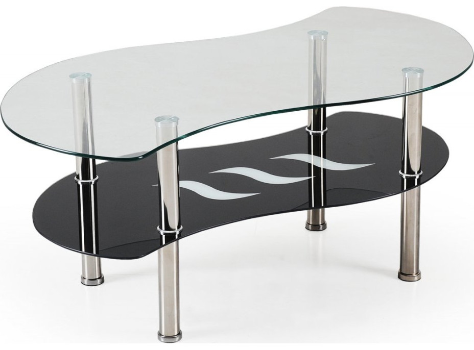 Konferenčný stolík KATKA - nerezová oceľ/sklo