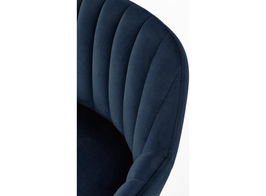 Barová stolička GABRIEL - tmavo modrá/orech