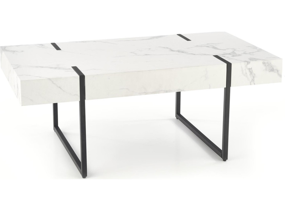 Konferenčný stôl BLANKA - biely mramor / čierny