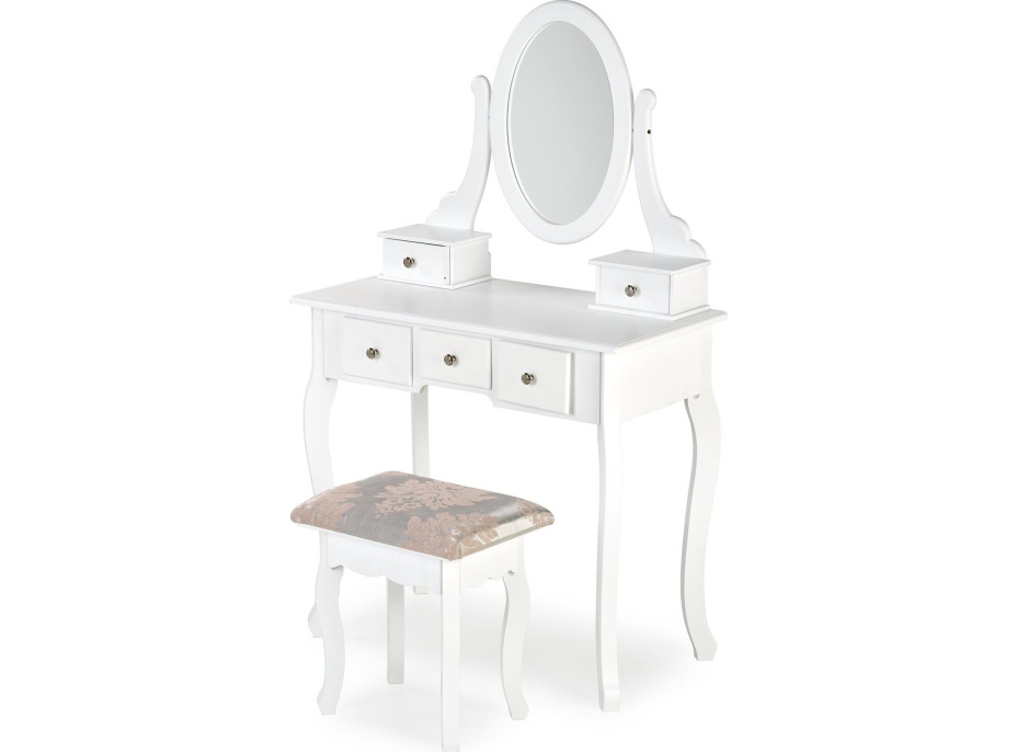 Toaletný stolík ŠÁRKA s taburetom - biely