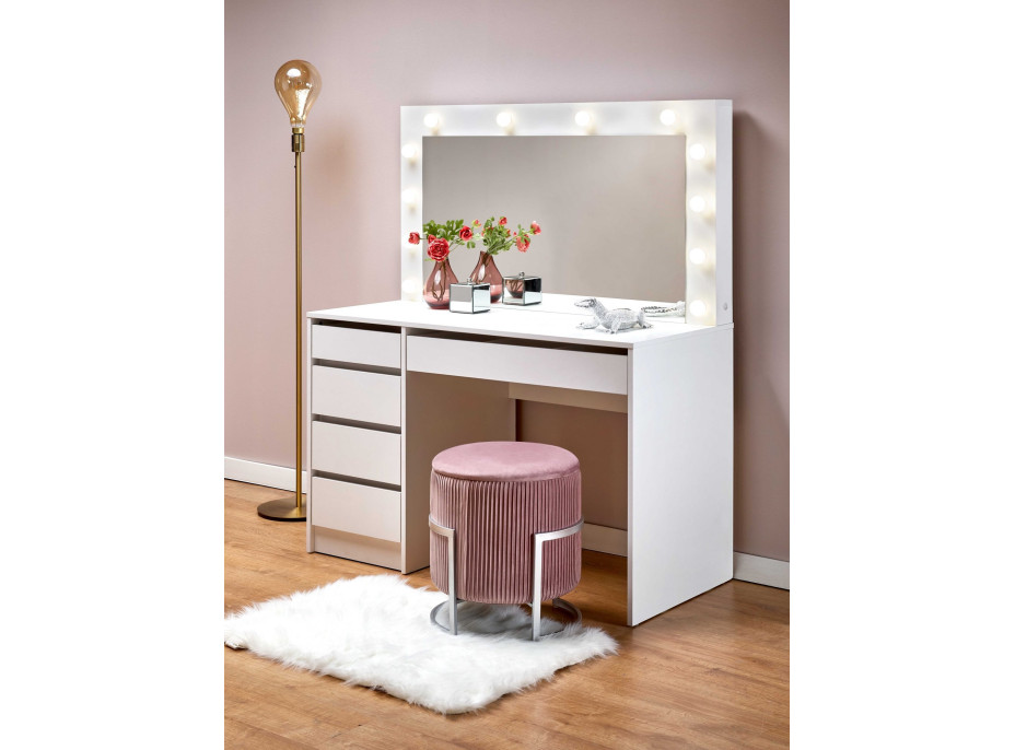 Toaletný stolík SUPERSTAR XL s LED osvetlením - biely