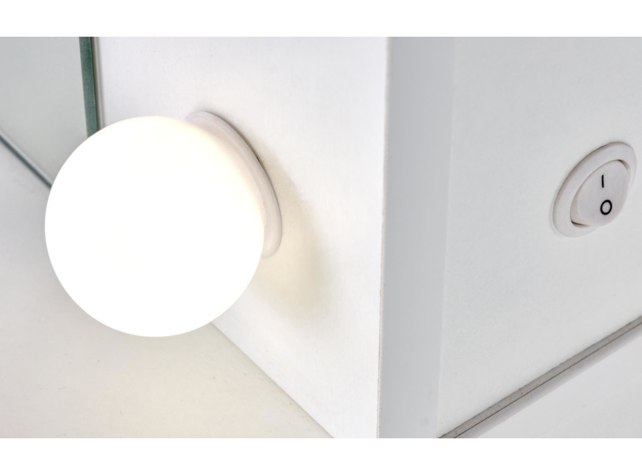 Toaletný stolík SUPERSTAR XL s LED osvetlením - biely