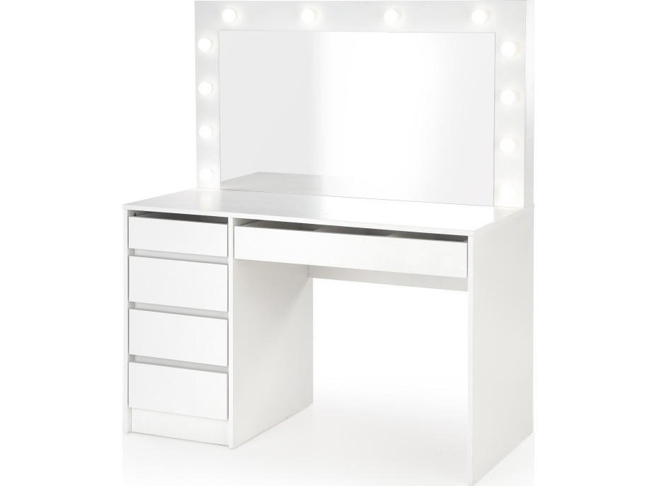 Toaletný stolík SUPERSTAR XL s LED osvetlením - biely
