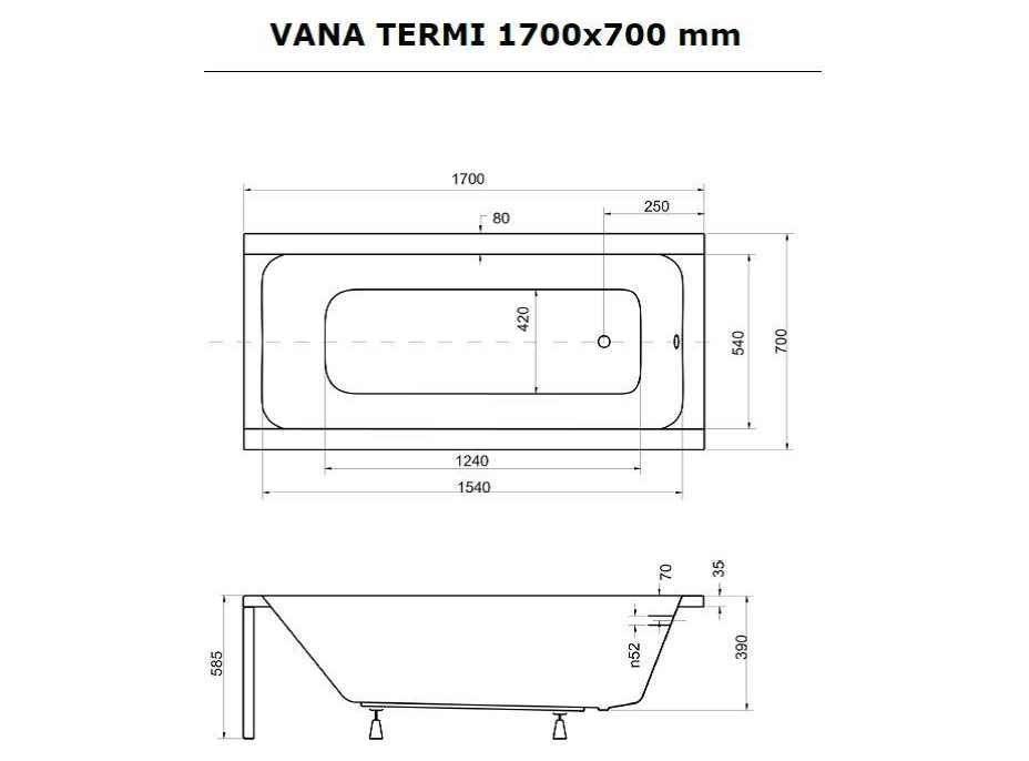 Obdĺžniková vaňa TERMI