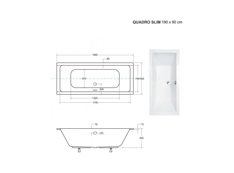 Obdĺžniková vaňa QUADRO SLIM