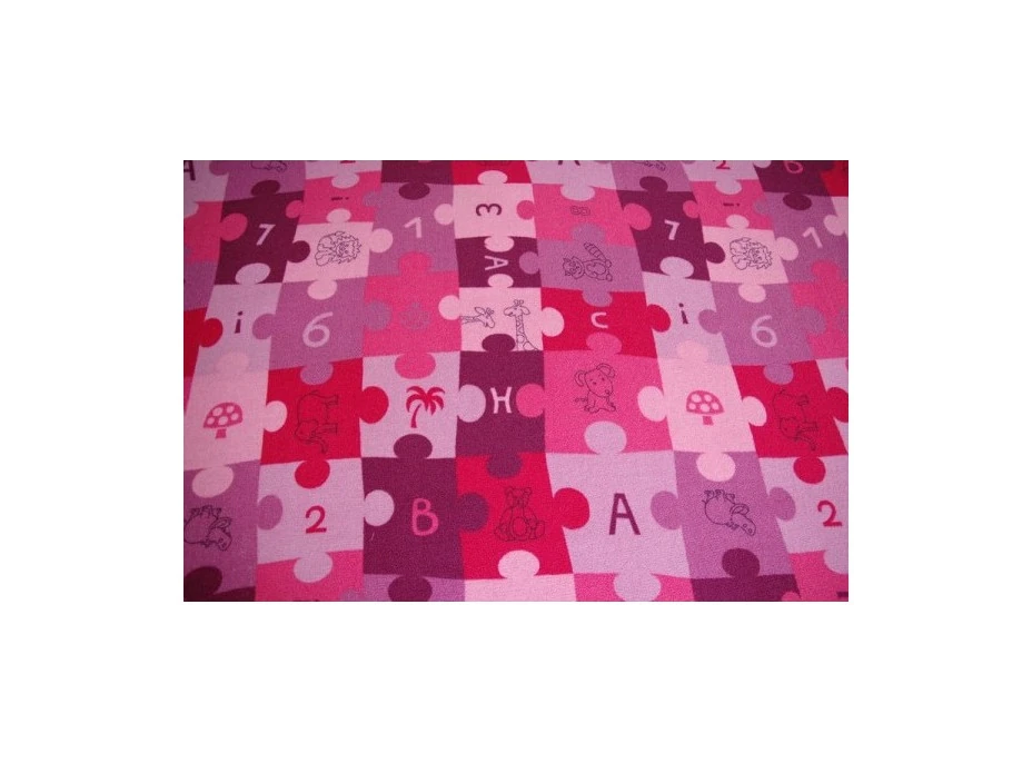 Detský koberec PUZZLE ružový